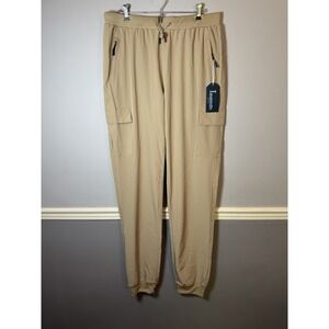 Tallemon Travel Pant Khaki Beige Womens XL Cargo Pockets NWT